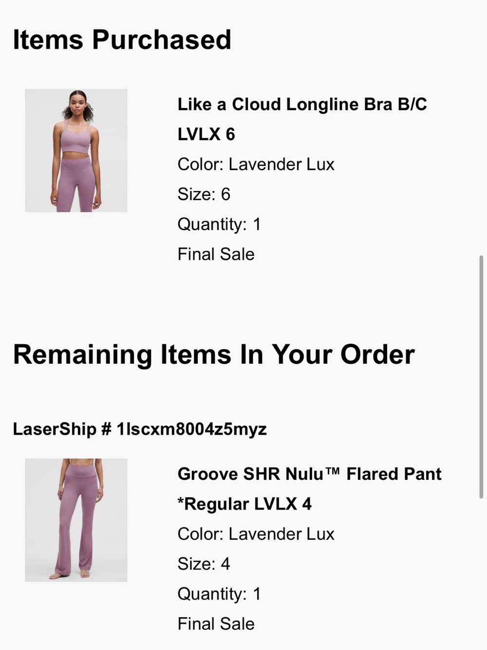 Lululemon set - lavender lux
